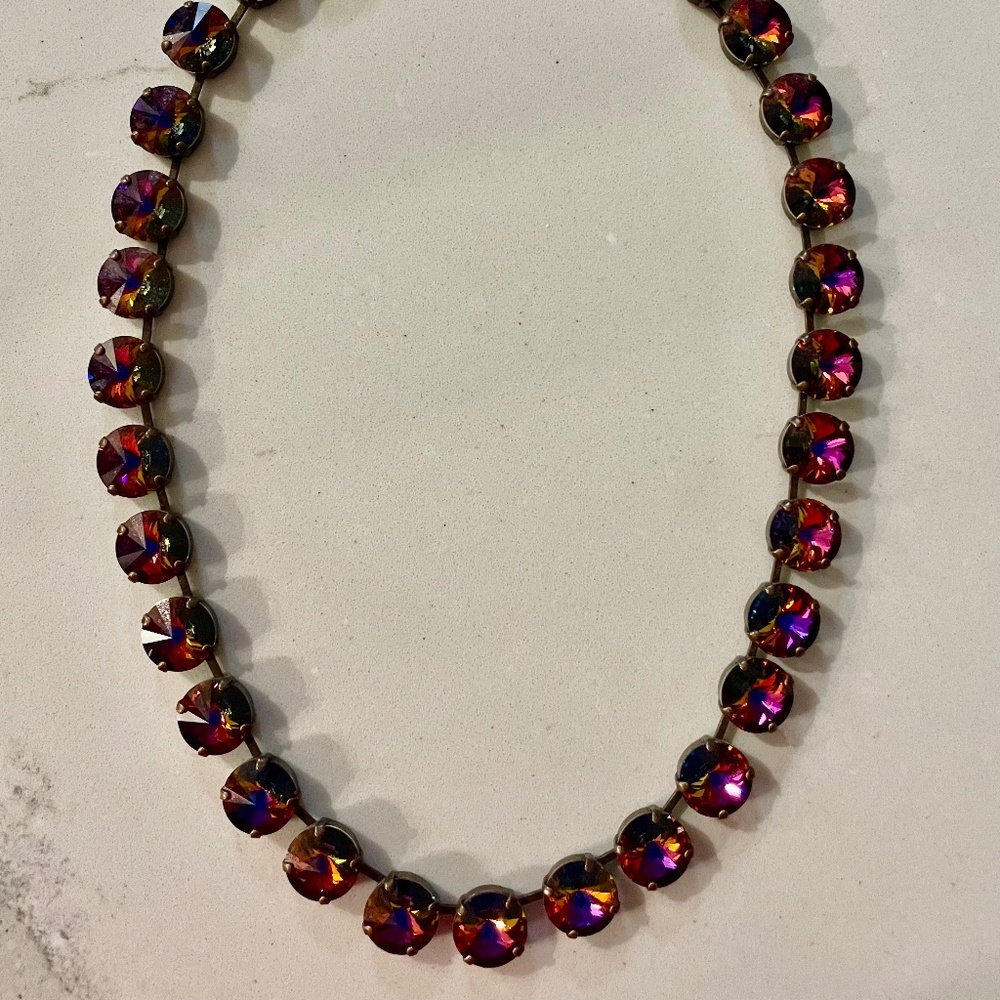 Rainbow Swarovski Crystal Necklace - 18" adjustable